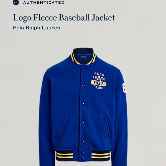 Polo Ralph Lauren Logo Fleece Baseball Jacket NWT - Picture 9 of 9
